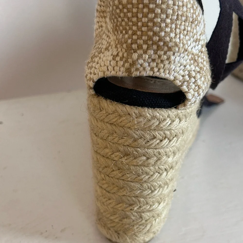 Castaner Dark Blue Carina 60mm Wedge Espadrille